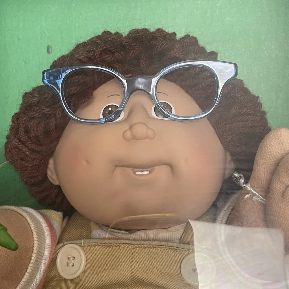 Vintage‎ 1984 Coleco Cabbage Patch Kids Boy Doll with Teeth Glasses Holds Crayon